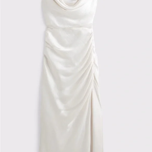 Abercrombie & Fitch | Dresses | Elegant White Cowl Neck Bridal Maxi Dress |  Poshmark
